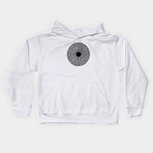 Black Circle Pattern - Painted by hand_Hand drawn Kids Hoodie